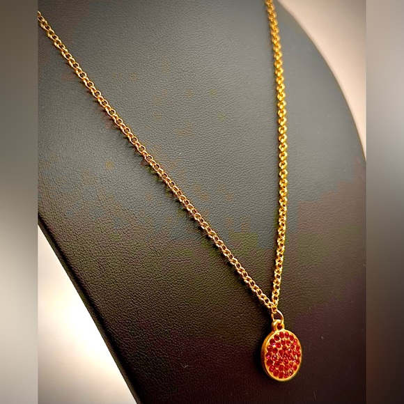 Chrysalis Silver Swarovski Red Crystal Necklace, NWOT, Perfect Condition, Signed - Picture 3 of 8